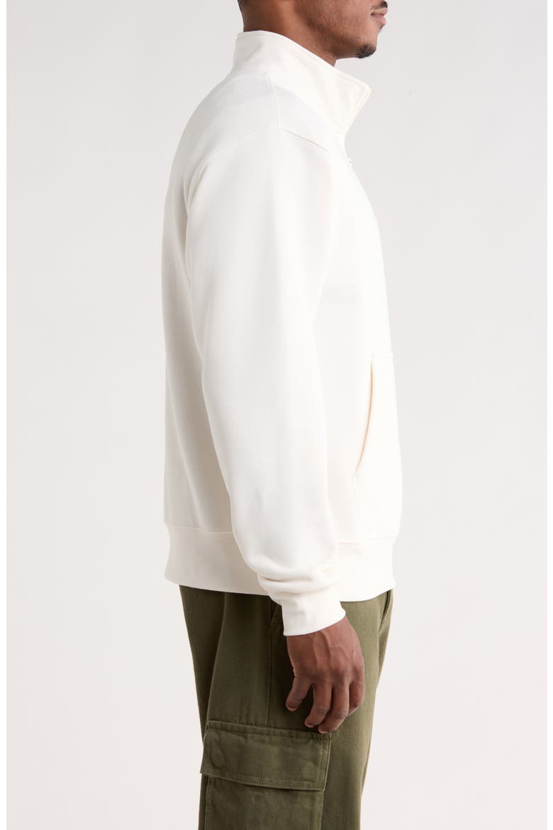 Cotton Blend Quarter Zip Sweatshirt, Alternate, color, EGRET