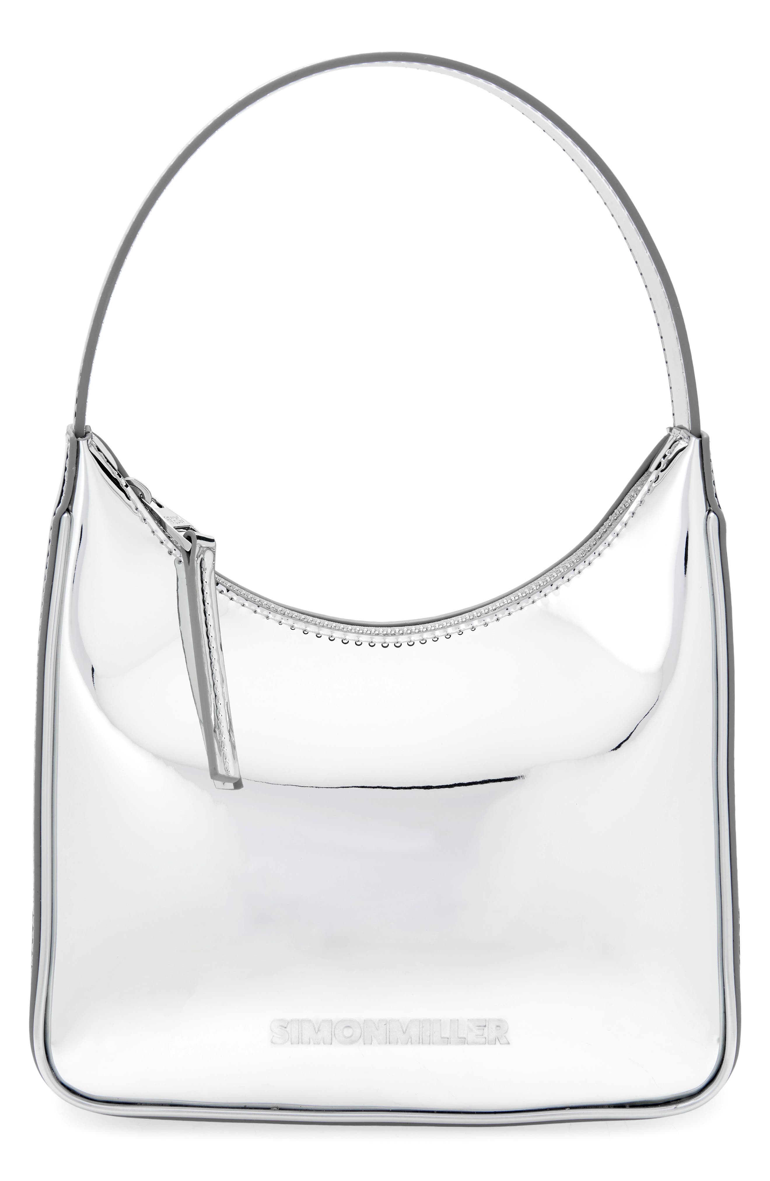 Metallic Shoulder Bag, Main, color, SILVER