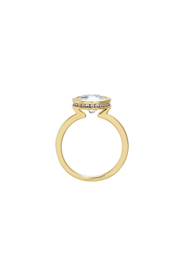 Moissanite Round Solitaire Thin Band Ring, Alternate, color, Gold