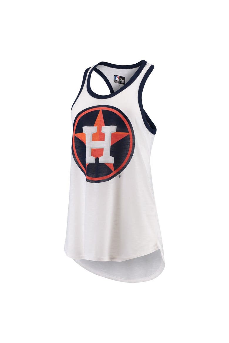 Women's G-III 4Her by Carl Banks White Houston Astros Tater Racerback Tank Top, Main, color, White