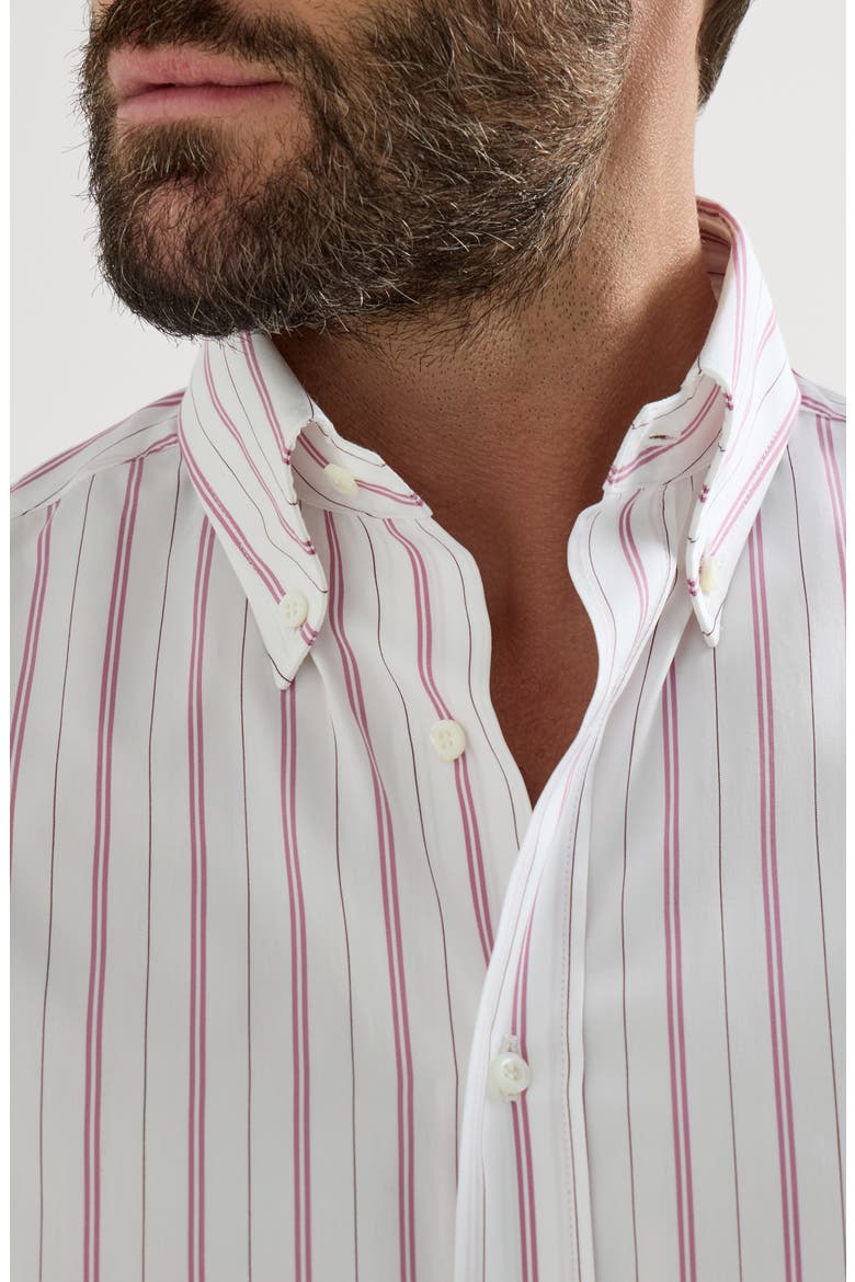 Striped poplin shirt, Alternate, color, White