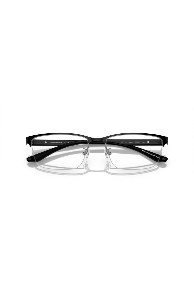 Emporio Armani 57mm Rectangle optical glasses, Alternate, color, Black