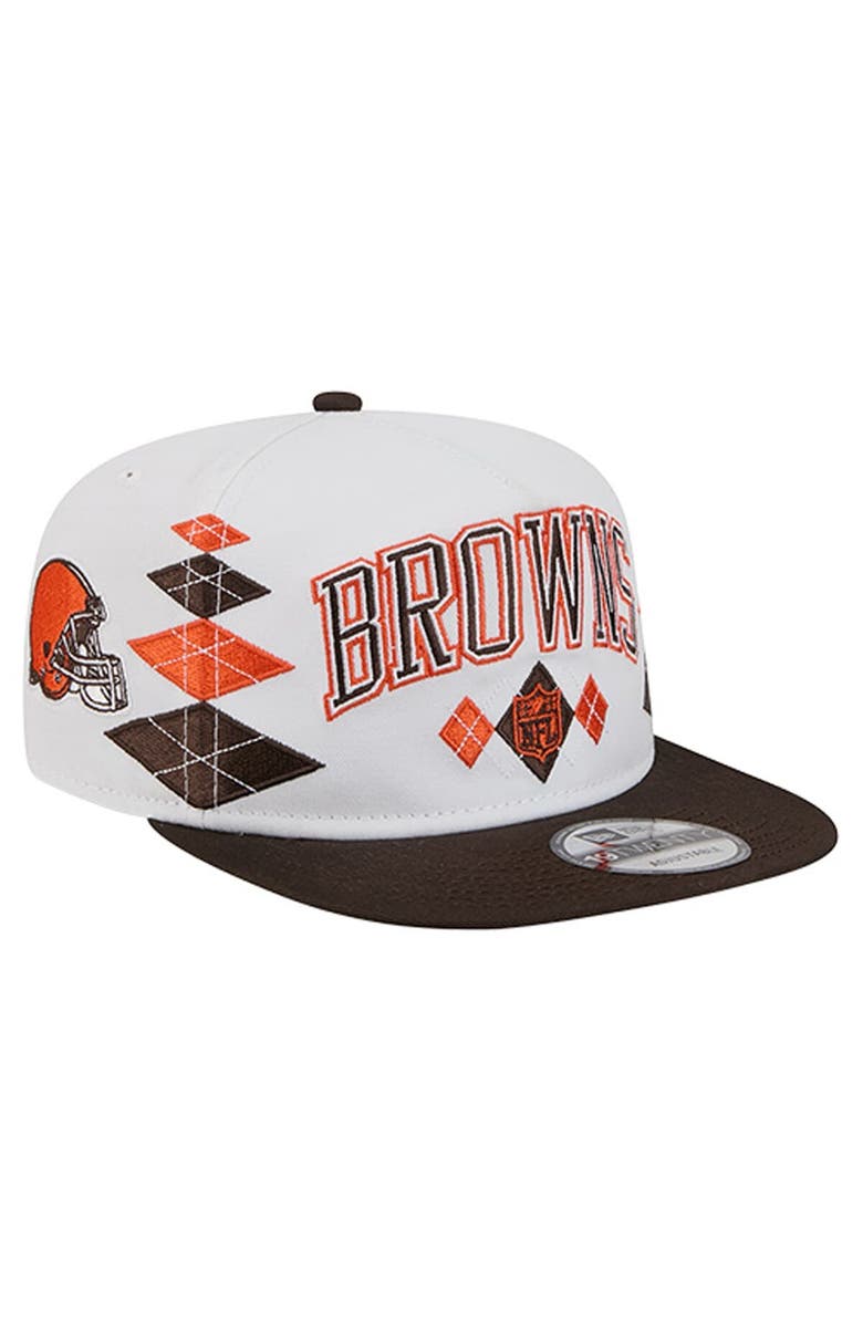 New Era Men's New Era  White Cleveland Browns Argyle 19TWENTY Adjustable Hat, Main, color, White