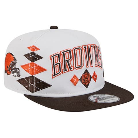 Men's New Era  White Cleveland Browns Argyle 19TWENTY Adjustable Hat