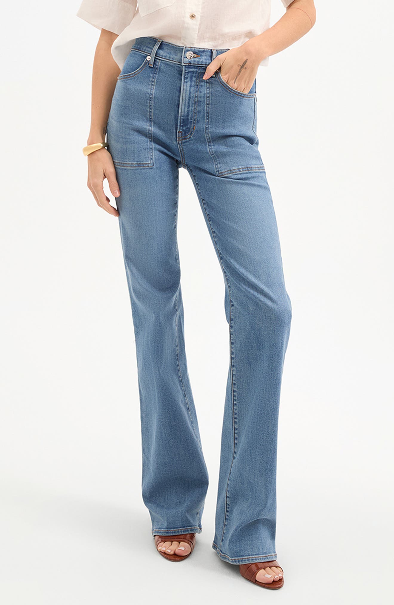 Veronica Beard Crosbie Wide Leg Jeans