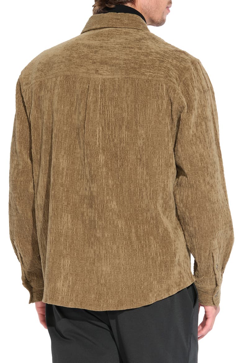 Relaxed Corduroy Button-Up Shirt, Alternate, color, TOBACCO