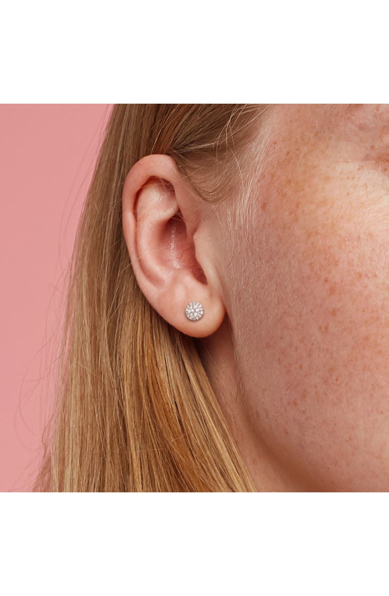 Julianna B. Diamond Cluster Halo Earrings, Alternate, color, Sterling Silver