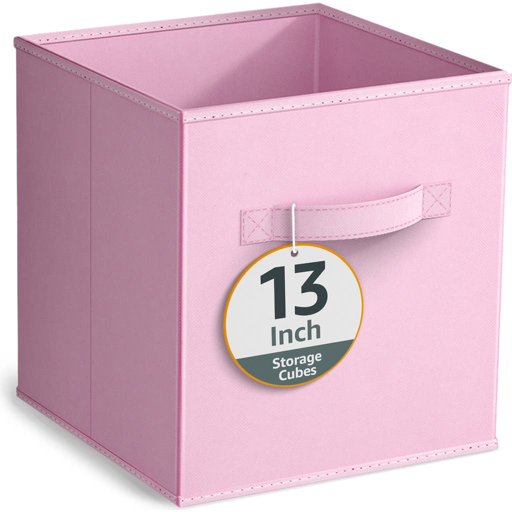 Sorbus Large Collapsible Storage Cube In Pastel Pink