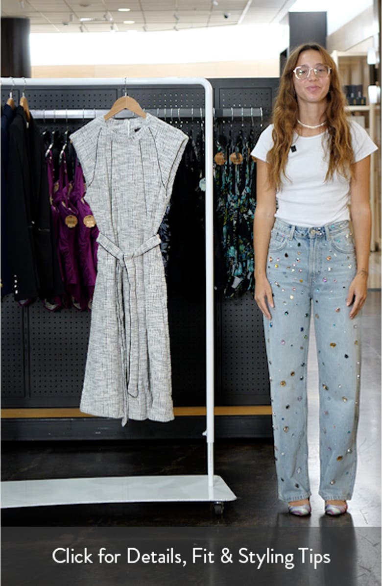 Contrast Detail Belted Midi Dress, sales video thumbnail