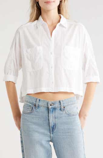 James Perse Lawn Cotton Crop Shirt