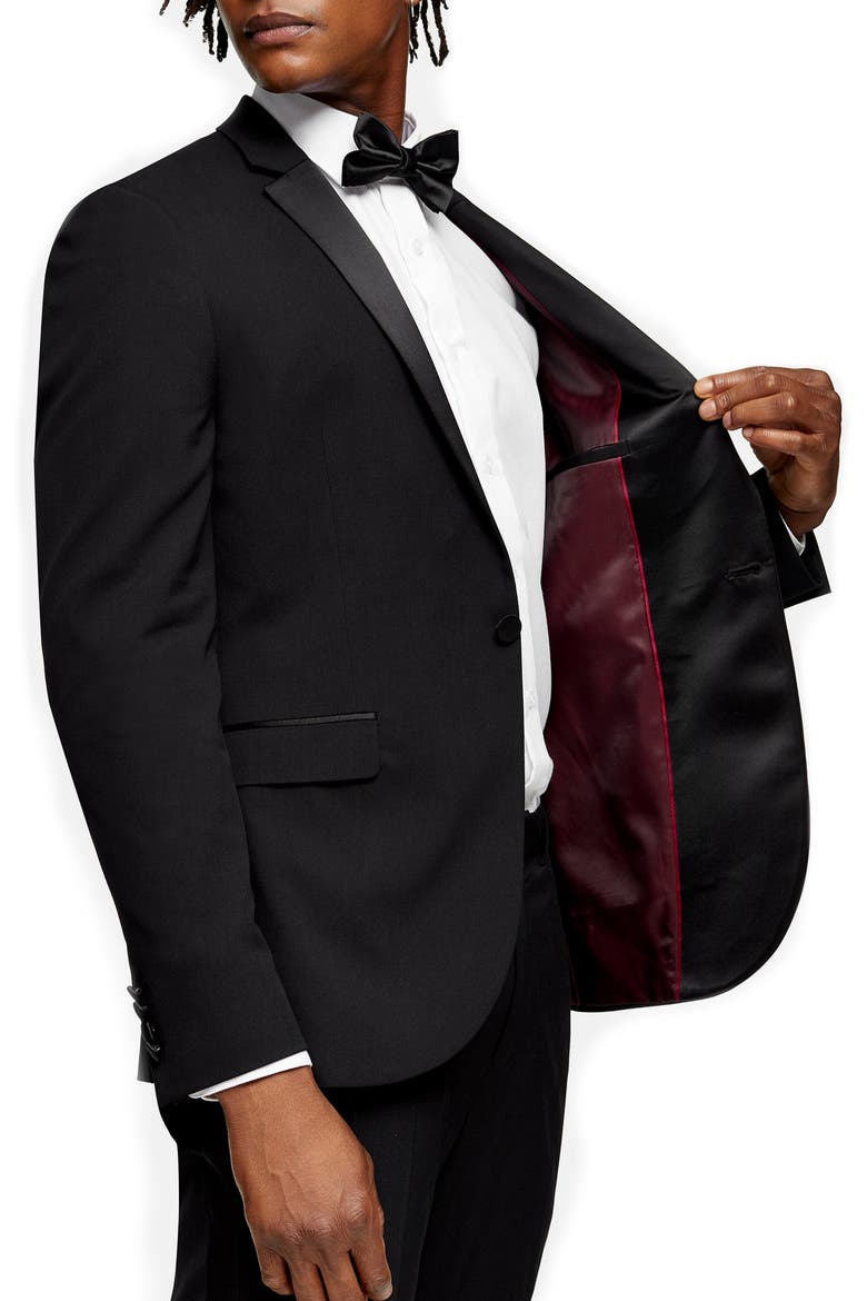 Skinny Tux Jacket, Alternate, color, BLACK