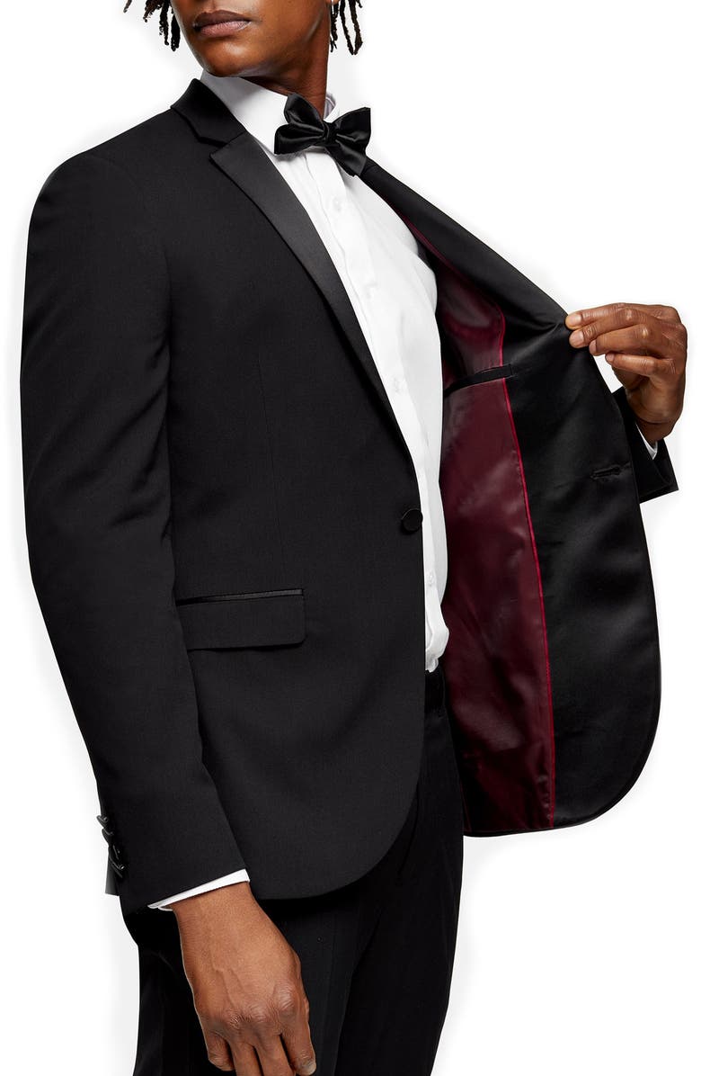 Topman Skinny Tux Jacket, Alternate, color, 