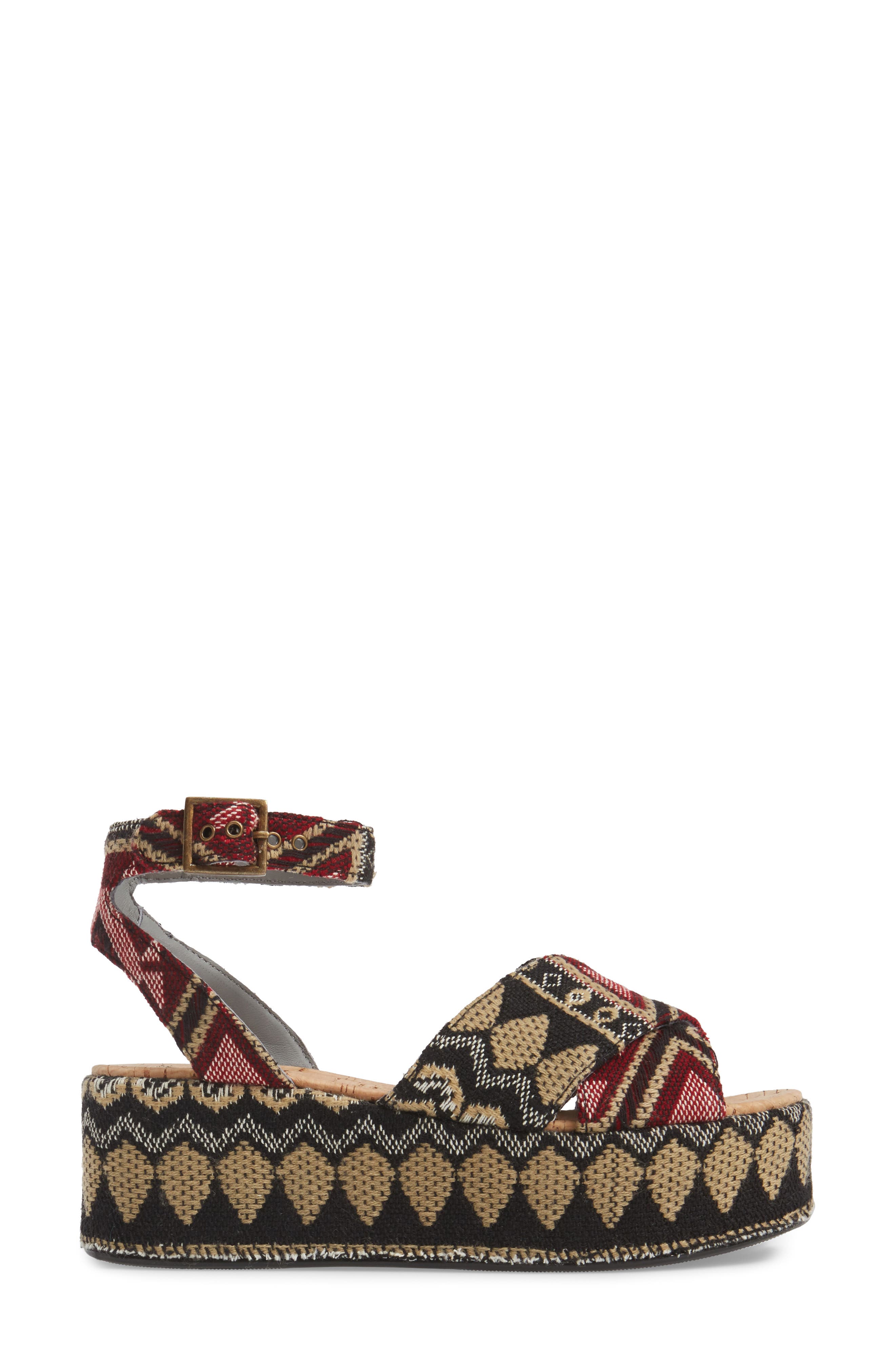 Whisper Platform Sandal, Alternate, color, BLACK MULTI