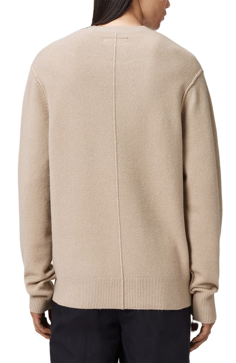 AllSaints Patern Crewneck Sweater, Alternate, color, Moon Grey