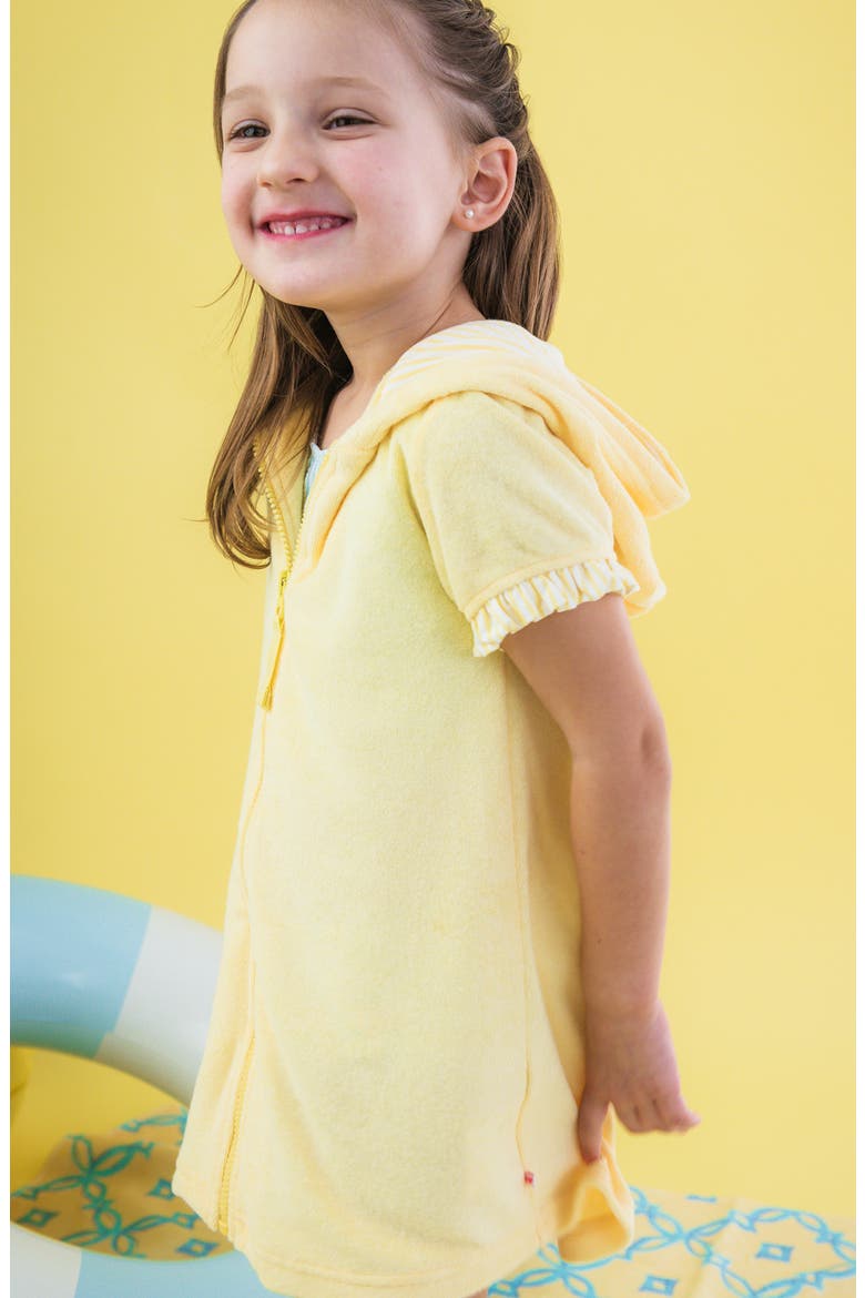 Kids' Banana Hooded Terry Cover-Up Dress, Alternate, color, YELLOW