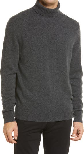 Nordstrom Men's Cashmere Turtleneck Sweater online in Grey Dark Charcoal Heather SZ L