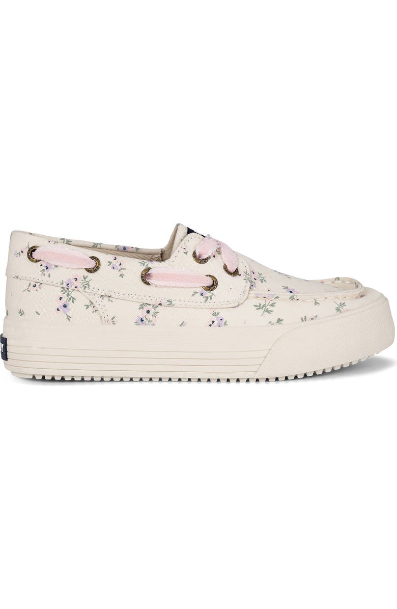 Sperry Kids' Bahama Platform Boat Shoe, Alternate, color, Bone Disty Floral