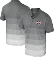 COLOSSEUM Men's Colosseum Gray Mississippi State Bulldogs Striped Mesh Polo