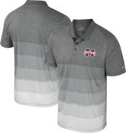 COLOSSEUM Men's Colosseum Gray Mississippi State Bulldogs Striped Mesh Polo