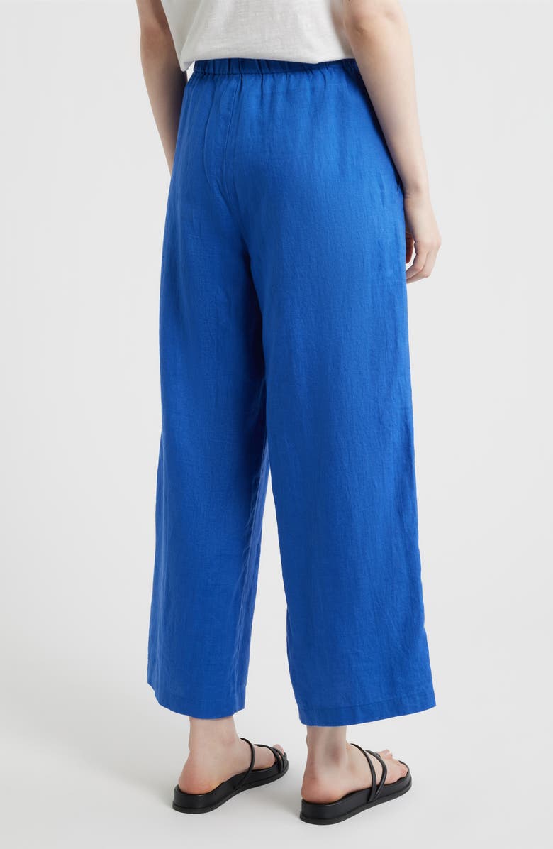 Eileen Fisher Linen Wide Leg Pants, Alternate, color, Sapphire