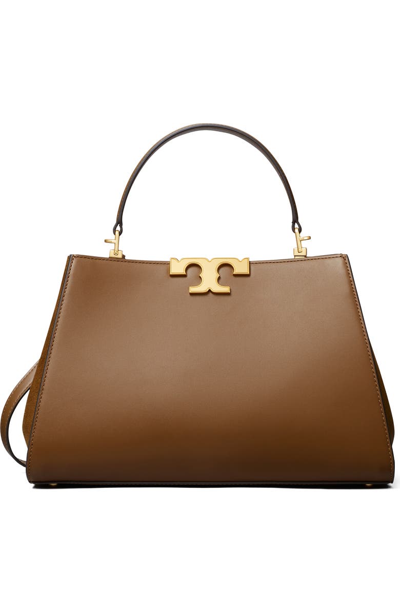 Tory Burch Eleanor Leather Satchel, Main, color, Moose