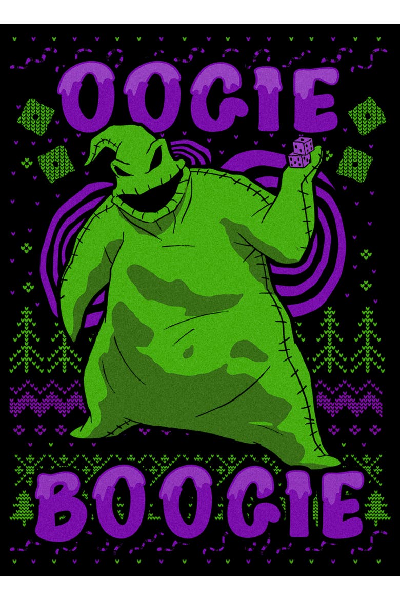 Men's The Nightmare Before Christmas Oogie Boogie Ugly Sweater T-Shirt, Alternate, color, Black