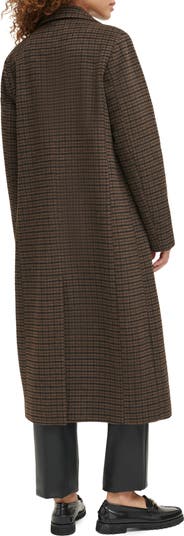Levi's® Houndstooth Check Double Breasted Long Coat | Nordstrom Levi's® Houndstooth Check Double Breasted Long Coat | Nordstrom