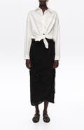 Bimba y Lola Fringed Sarong Midi Skirt