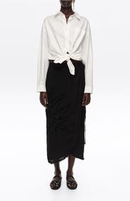 Bimba y Lola Fringed Sarong Midi Skirt