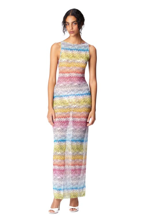 Missoni Long Sleeveless Dress In Printed Tulle In Multicoloured 1