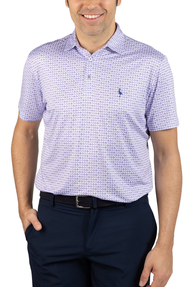 Nested Diamond Print Performance Polo, Main, color, PURPLE