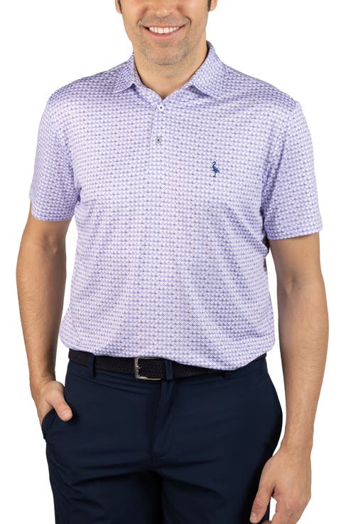 Nested Diamond Print Performance Polo