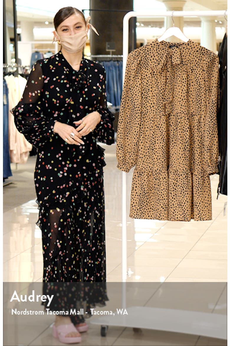 Tie Neck Tiered Long Sleeve Dress video