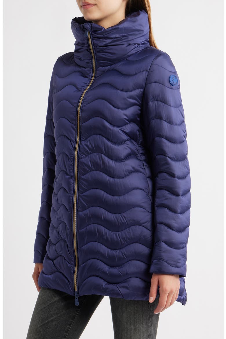 Livette Wavy Quilted Water Repellent Puffer Jacket, Alternate, color, NAVY BLUE