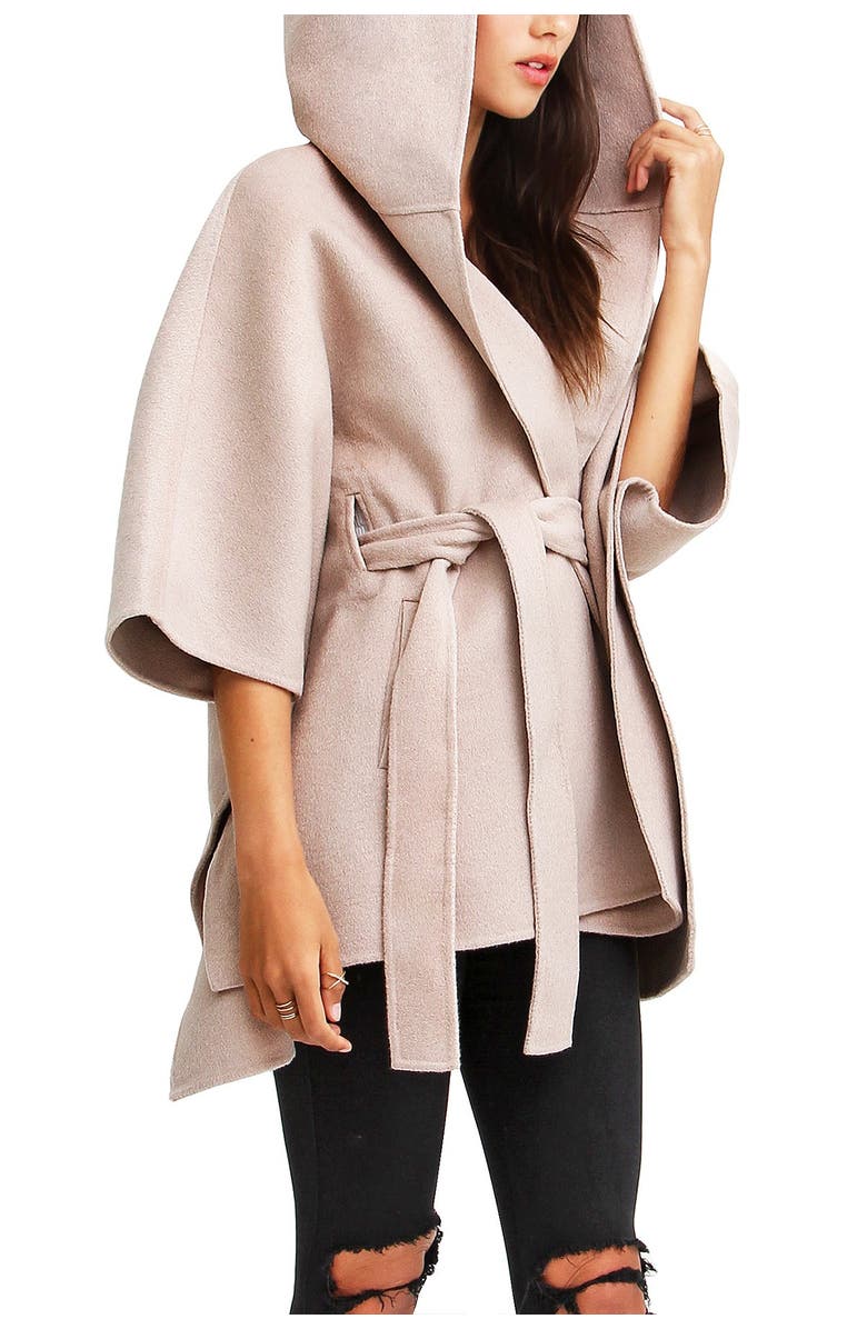 Belle & Bloom Jackson Landing Wool Blend Cape Coat, Alternate, color,