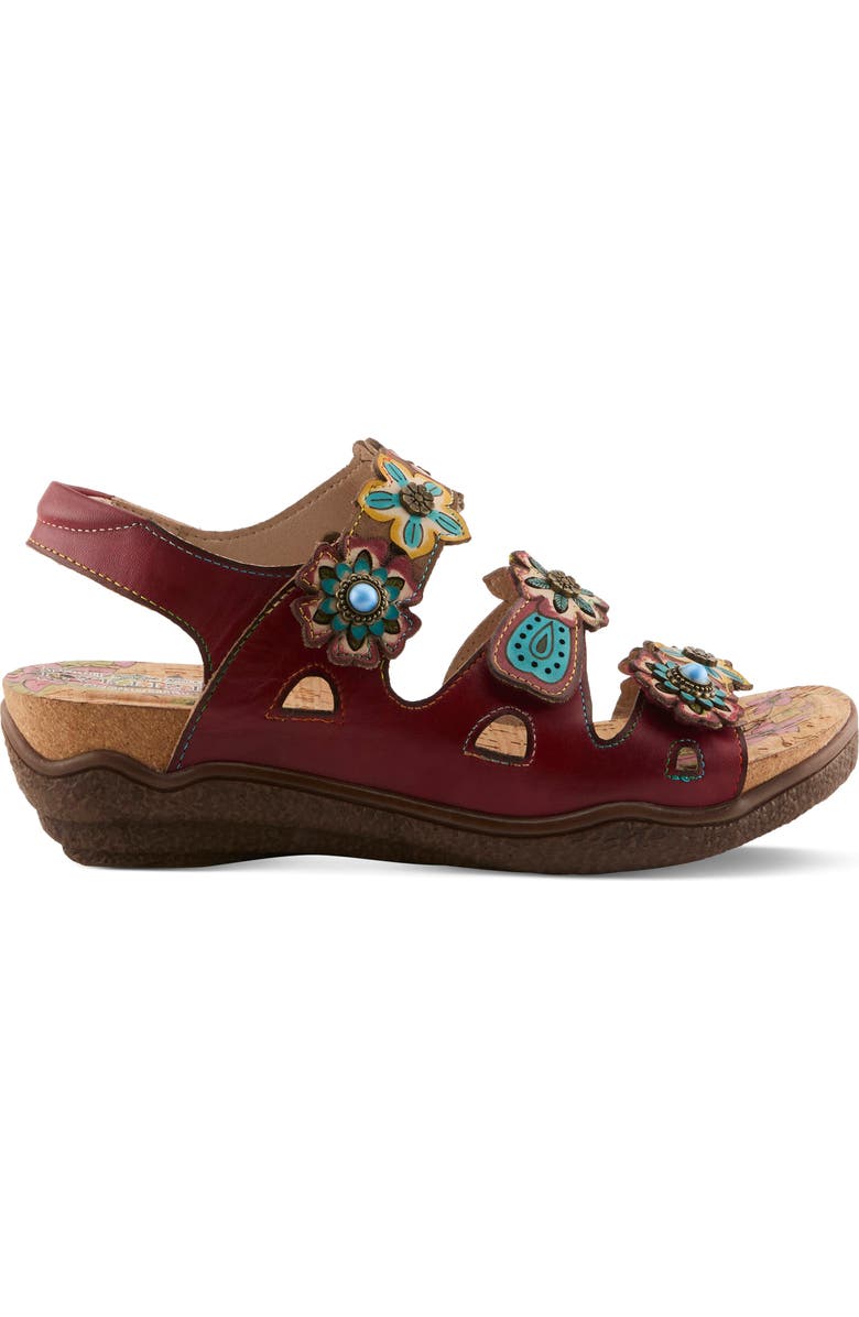 L'Artiste by Spring Step Bethie Sandal, Alternate, color, Dark Red Multi