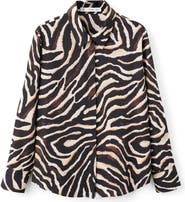 MANGO Dot Print Button-Up Shirt