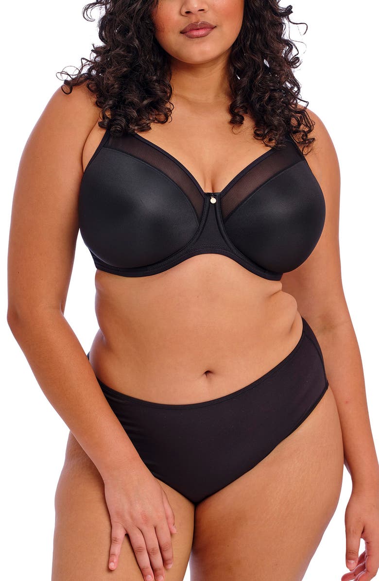 Elomi Smooth Underwire Bra, Alternate, color, Black