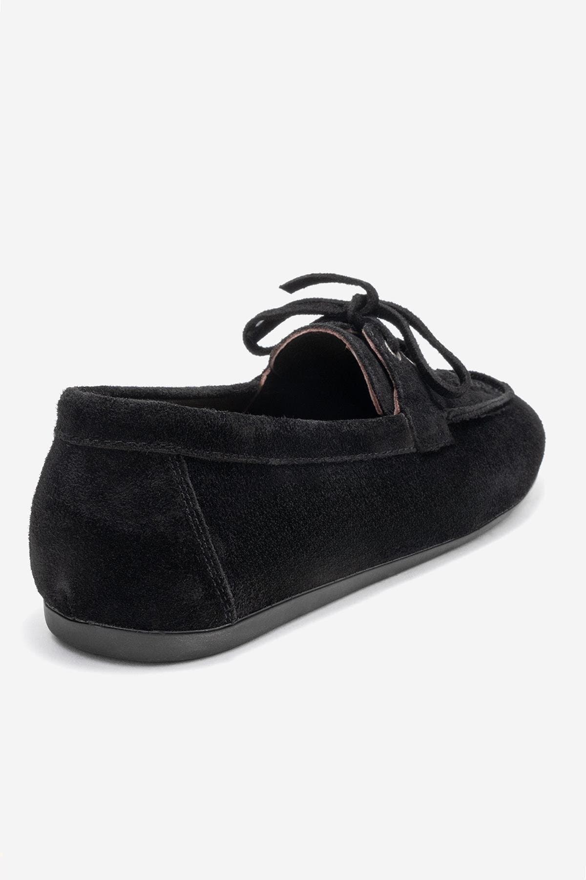 Forever 
Always Shoes Lorven Leather Lace Up Loafer, Alternate, color, Black Suede Leather