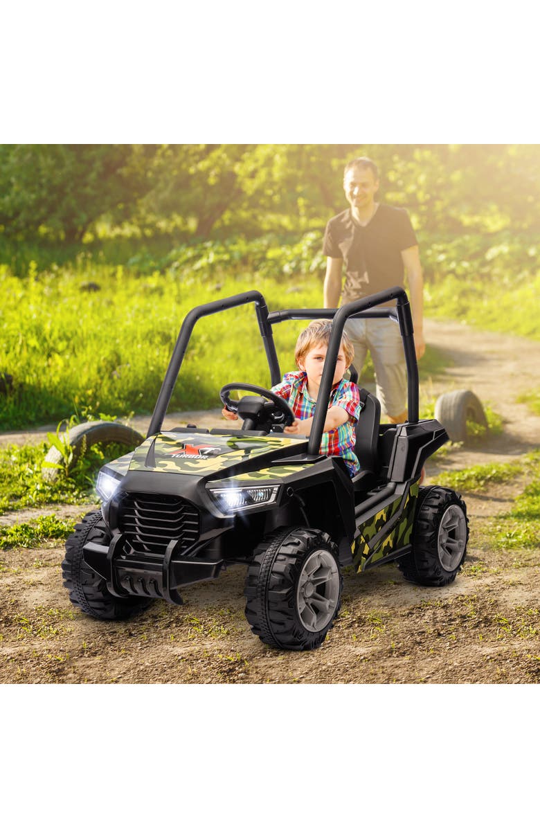 Qaba 12V Kids Electric Car with Parent Remote Control, Spring Suspension, Alternate, color, Green