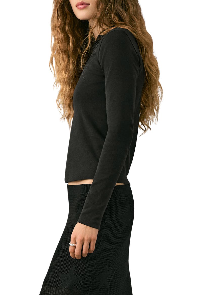 Semisheer Knit Top, Alternate, color, BLACK