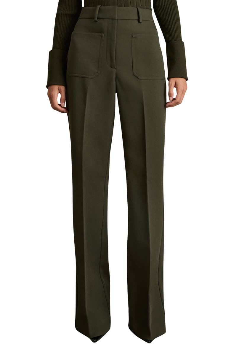 Priya Flared Pants, Main, color, GREEN