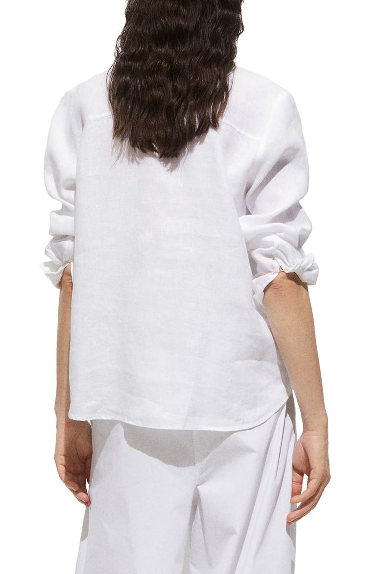 Linen Button-Up Shirt, Alternate, color, OFF WHITE