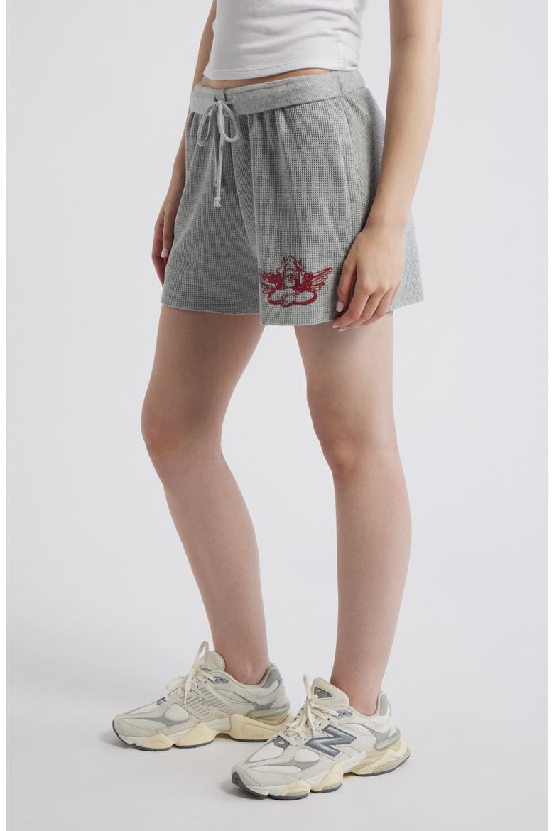 Girls Rule Boys Drool Sweat Shorts, Alternate, color, HEATHER GREY