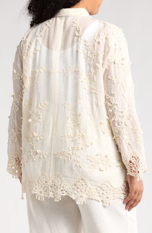 FORGOTTEN GRACE FORGOTTEN GRACE FLORAL LACE BUTTON-UP SHIRT