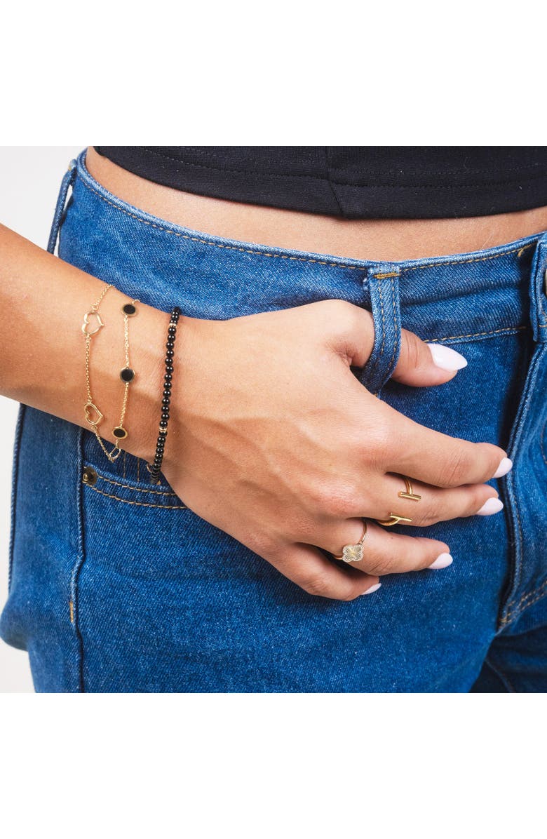 The Lovery Fine Jewelry Onyx Bubble Chain Bracelet, Alternate, color, Onyx