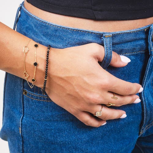 The Lovery Fine Jewelry Onyx Bubble Chain Bracelet In Black