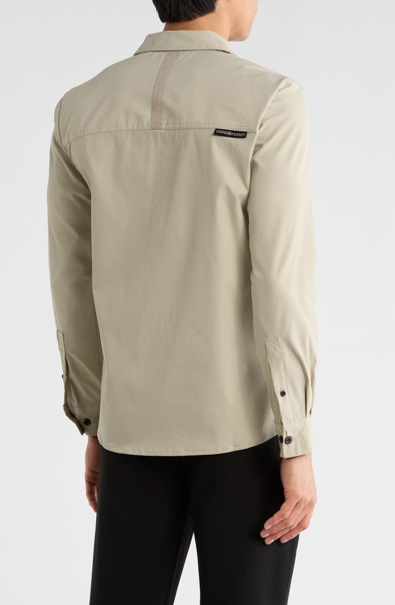 CARBON + CRAFT Water Resistant Technical Button-Up Shirt, Alternate, color, Khaki