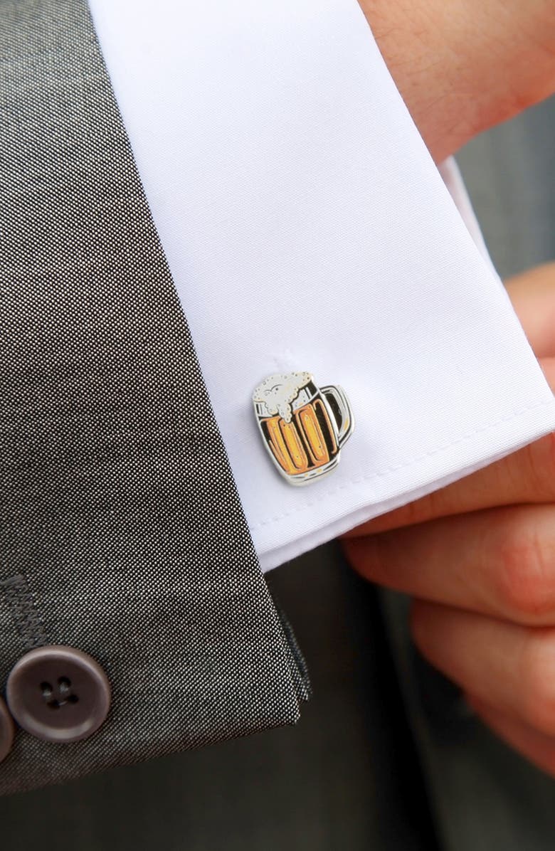 Cufflinks, Inc. Beer Cuff Links, Alternate, color, Brown