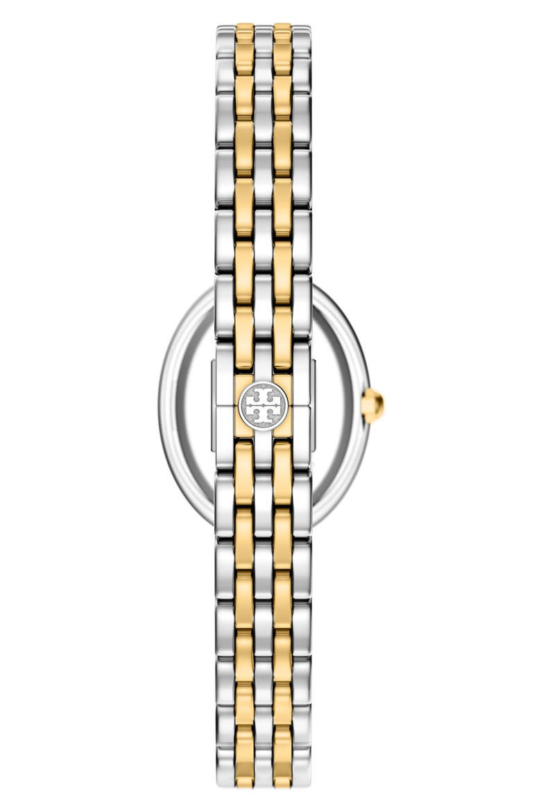 The Oval Bracelet Watch, 22mm x 28mm, Alternate, color, TWO TONE/ LT BLUE